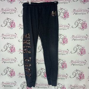 Victoria secret pink sequin jogger pants cheetah print love pink sweat pants y2k